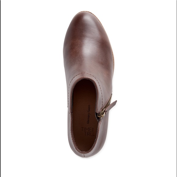 Brown Memory Foam Women’s Ankle Zipper Bootie New - Picture 6 of 7